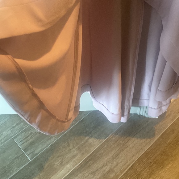 Mauve high low strapless formal dress - Picture 4 of 7